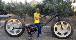 Sosyal medya fenomeni Sefa Kındır, dev bir motosiklet yaptı