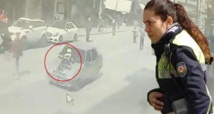Kadın polisi metrelerce aracın kaputunda sürükledi, vatandaşlar durdurdu